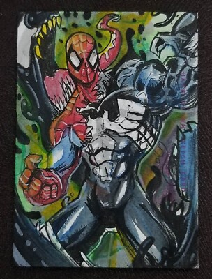 2023 Finding Infinity Saga Spider-man VS Venom 1/1 Sketch By Raymono Javier