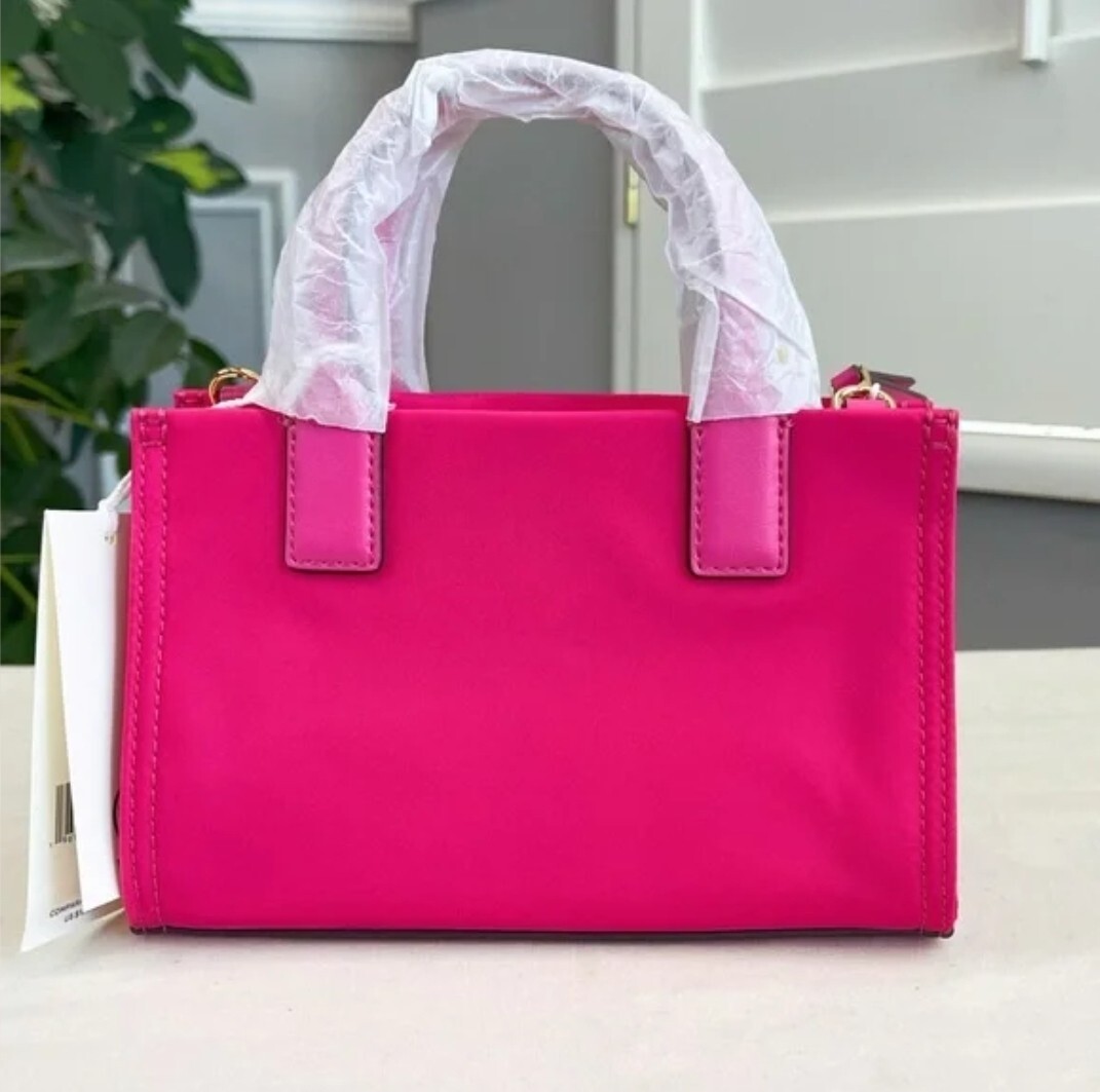 Tory Burch Bright Hot Pink Ella Micro Mini Tote Bag Purse