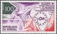 Senegal 1973 UAMPT/Crane/Letter/Post/Mail/Radio Dish Aerial/Birds/Maps 1v n46539