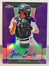 Josh Breaux 2018 Leaf Metal Draft PURPLE Refractor Autograph Auto #'d/25 YANKEES