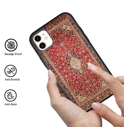 Hybrid Cover originated isfahan persian rug For iPhone SE XS XR Max 5 6 7 8 Plus - Picture 20 of 25