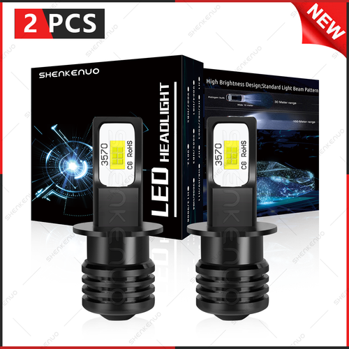2-Pack H3 LED Fog Light Bulbs – 6000K 80W 8000LM, Plug-and-Play, Universal Fit For Car Truck SUV ATV, Dustproof Waterproof