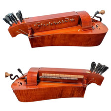 Hand Made Maple wood 6 strings 24 keys Hurdy Gurdy,orange colour