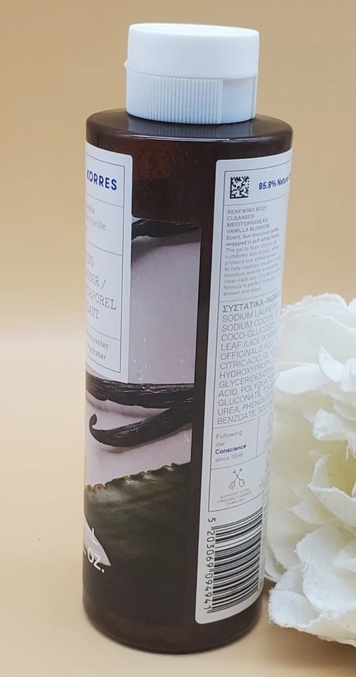 Limpiador corporal renovador Korres Mediterranean Vanilla 8,45 Fl DEFECTUOSO Foto 3 de 4