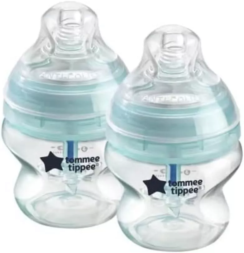Tommee Tippee Bottles 150ml x2 Anti Colic 0m Set Box Clear Baby