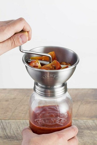 Kilner Stainless Steel Sauce Press Jar Glass Set Preserve Storage Jar 1L - Picture 5 of 5