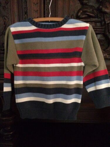 Gap Boys Medium Crew Neck Striped 100% Cotton Sweater Size 7 8 EUC - Afbeelding 1 van 6