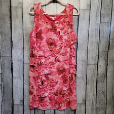 Cato Dress Womens 18 NWT Pink Floral Tiered Sleeveless Dress