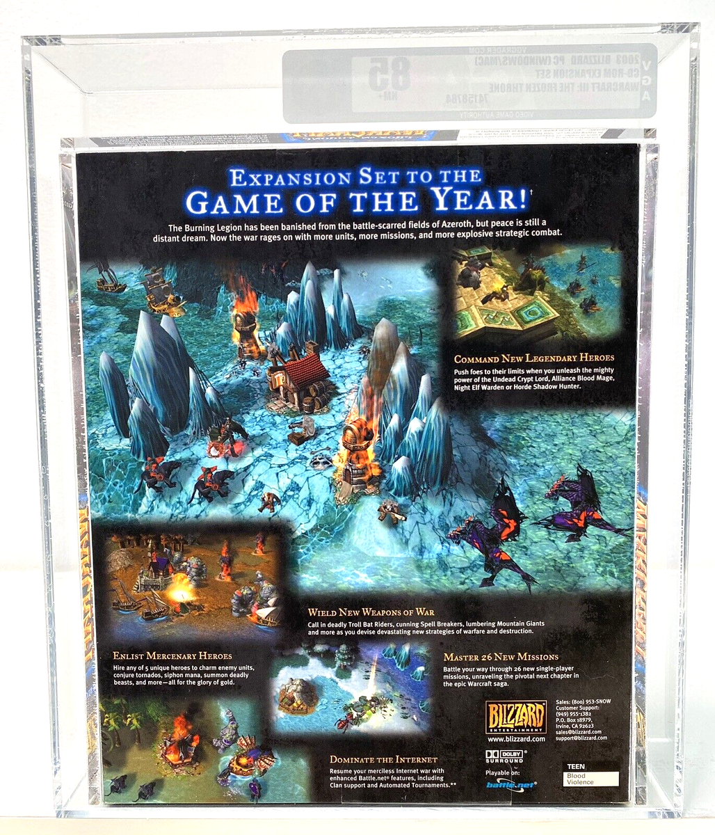 Warcraft III Frozen Throne New Sealed PC Blizzard Big Box WATA VGA