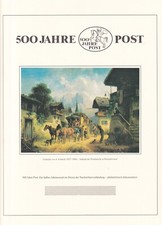 Sammlung - 500 Jahre Post im 18-Ringbinder im Falzlos-Album in Leder gebunden