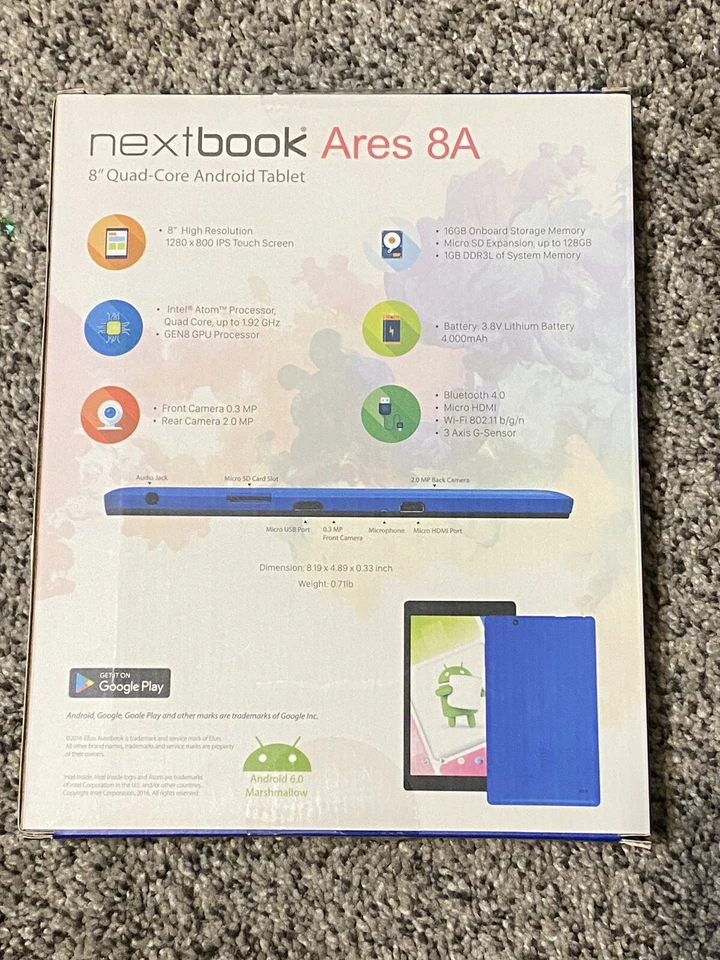 Nextbook Ares 8A 16GB, Wi-Fi, 8in - Blue - Image 2 of 4