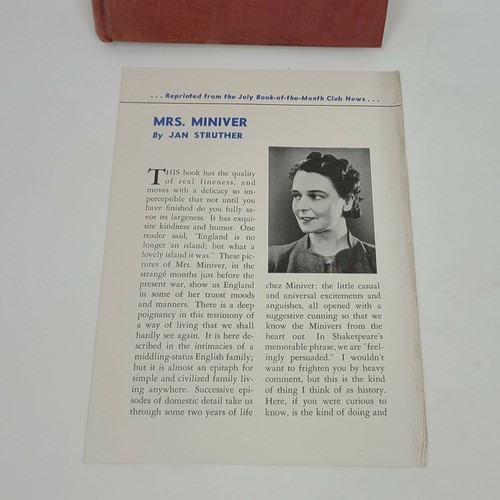 Mrs. Miniver von Jan Struther 1940 Hardcover WWII UK Krieg Harcourt Brace New York - Bild 7 von 7