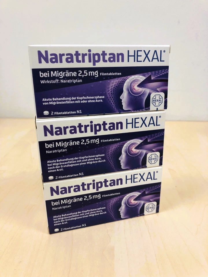 HEXAL AG 3x NARATRIPTAN HEXAL bei Migräne 2,5 mg Filmtabletten 2 St PZN: 9334719