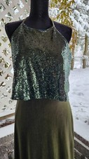 dress size 14 color hunter sequin on the top designer B2 Jasmine