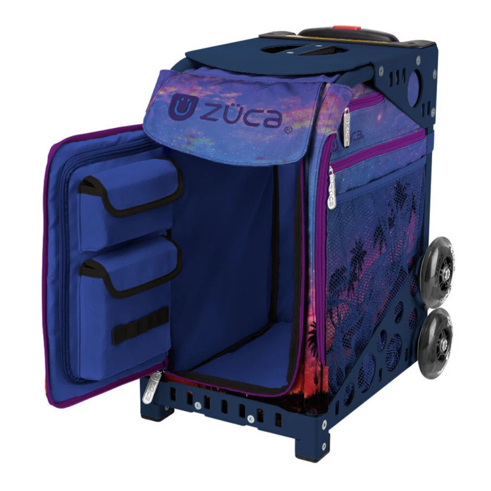 Bolsa deportiva y marco Zuca Island Life Palm Trees azul marino con ruedas intermitentes Foto 2 de 4
