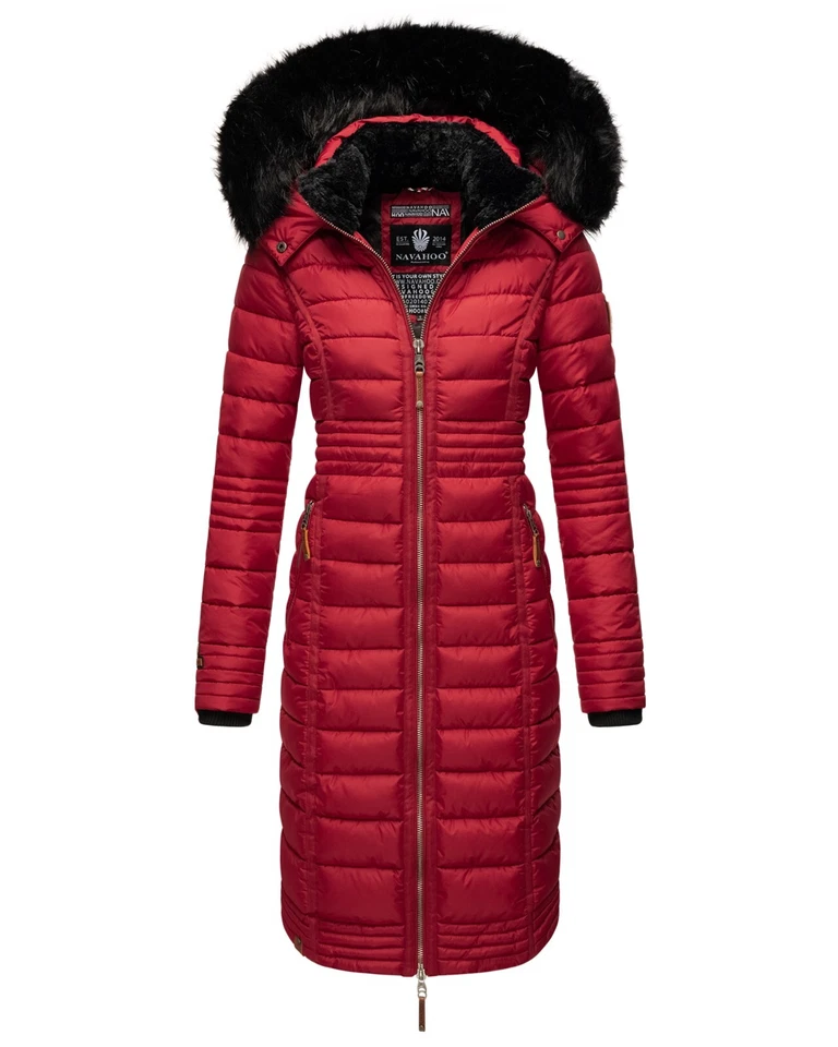 Navahoo Damen Winterjacke Steppmantel Parka Winter Lang Stepp Jacke Kapuze Umay - Bild 4 von 4