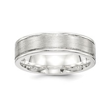 Solid 925 Sterling Silver 6mm Matte Brushed Finish Unique Wedding Band Ring