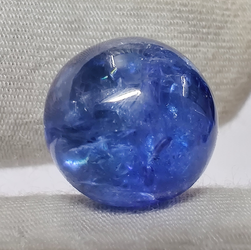 Natural Translucent Blue Tanzanite Cabochon Round Shape Gemstone Jewel 9.7 Cts - Picture 2 of 7