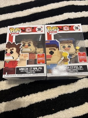 Funko Pop 8-Bit Wreck It Ralph 30 & Fix-It Felix 31 2018 Convention SDCC New