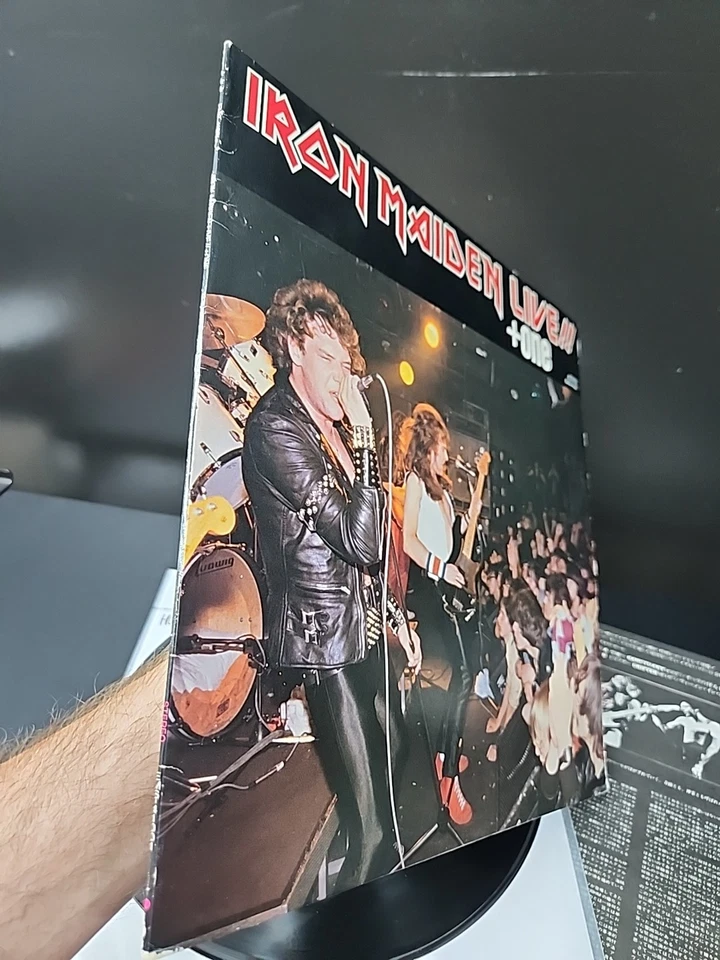 Iron Maiden Live!! +One OG 1980 1st Japan Press W/Insert VG+/NM- Wax Foto 4 de 4