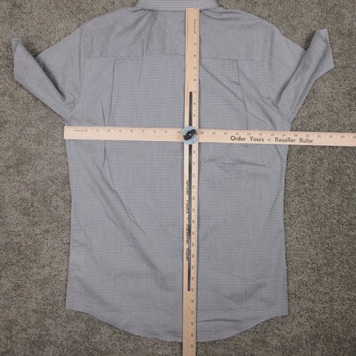 Travis Mathew Shirt Mens Small Gray Striped The Takeaway Performance Button Up - Picture 8 of 11