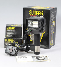 SUNPAK AUTO 522 FLASH WITH CA-5 REMOTE SENSOR  ZOOM TELE KIT IN BOX WORKS