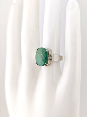 Smaragd Ring   925 Silber gr. 51 Silberring Damen Schmuck Edelstein Harry Ivens