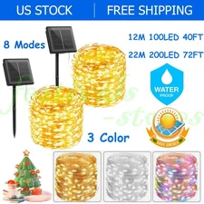 Solar String Lights LED Waterproof Copper Wire Xmas Garden Party Decor Outdoor