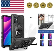Case for TCL 30 SE With Screen Protector, Ring Kickstand for Magnetic Car Mou...