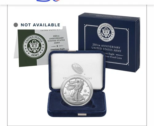 250th Anniversary U.S. Army American Eagle One Ounce Silver Proof Coin - IN HAND