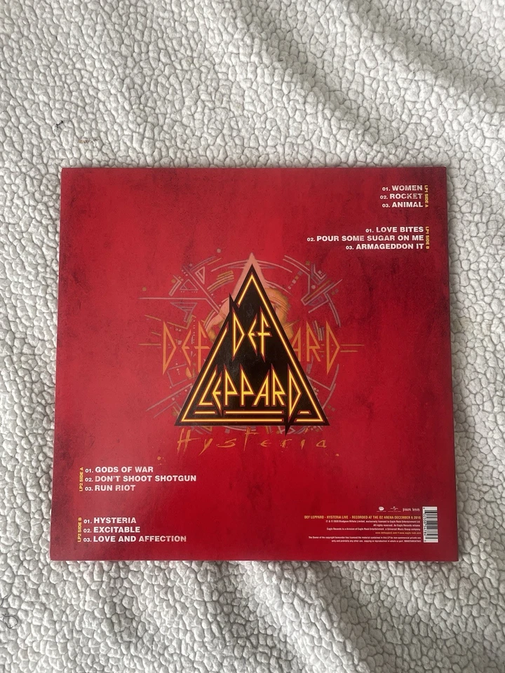 DEF LEPPARD - HYSTERIA LIVE LP NEW! LIMITED EDITION - CLEAR VINYL - 2LP F/S Foto 2 de 4