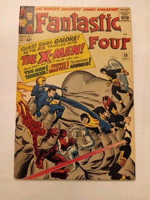 Fantastic Four #28 (Marvel Comics July 1964)Early  X-Men Crossover 
