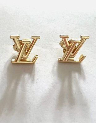 Louis Vuitton Iconic Gold Metal Stud Earrings