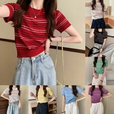 Womens Lightweight Striped Top Suitable for Multiple Seasons and Occasions