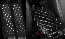 2Pack Bling Car Seatbelt Strap Covers  1Pack Armrest Mat for Women Girls