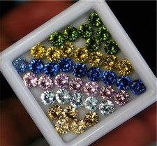 40 Pcs Natural Sapphire Mix Color 5x5 MM CERTIFIED Gemstone Round Lot