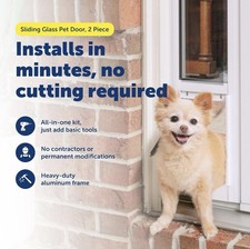 PetSafe Sliding Glass Pet Door For Small Dogs PPA11-14766 For Sliding Doors