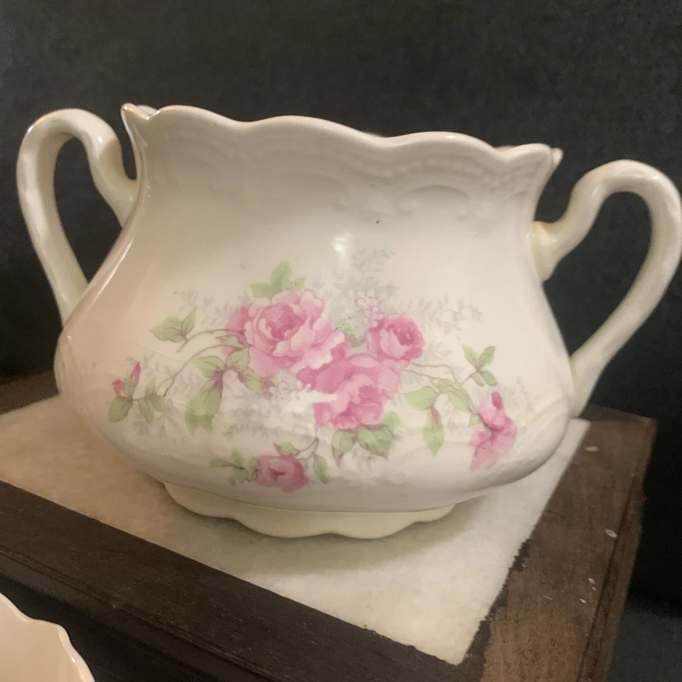 Raro Antiguo Edward J Owen China Co. Juego de Azúcar y Crema Foto 4 de 4