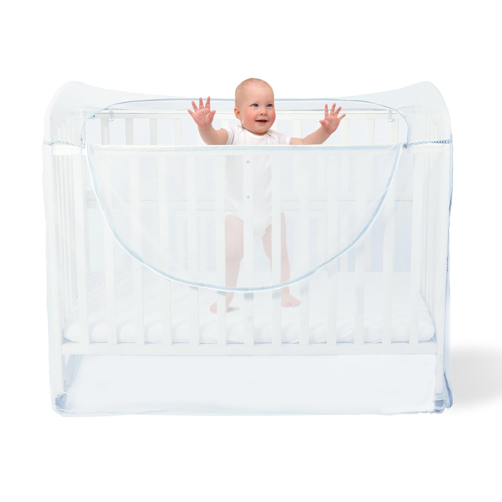 Orzbow Universal Mosquito Net for Cot Bed, Circumference 150-181'', White