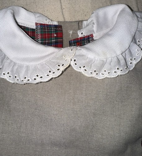 Vintage Bryan Co Girls Plaid Duck Embroidered Pinafore Dress Size 2T USA Eyelet - Picture 3 of 9