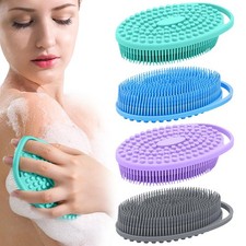 Silicone Body Shower Scrubber Massaging Brush for Skin Exfoliation Men Women