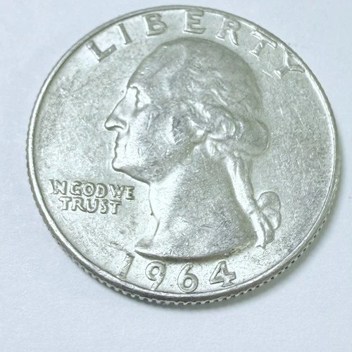 1964 D  SILVER WASHINGTON QUARTER  90% SILVER CIRCULATED COIN FREE SHIP #7585