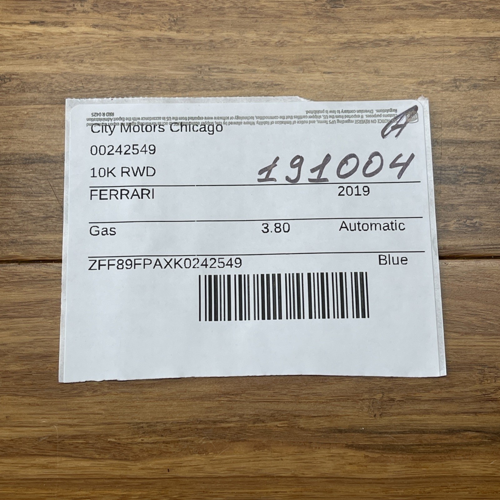 2018-2023 Ferrari Portofino F164 Engine Coolant Delivery Hose Pipe 334845 OEM