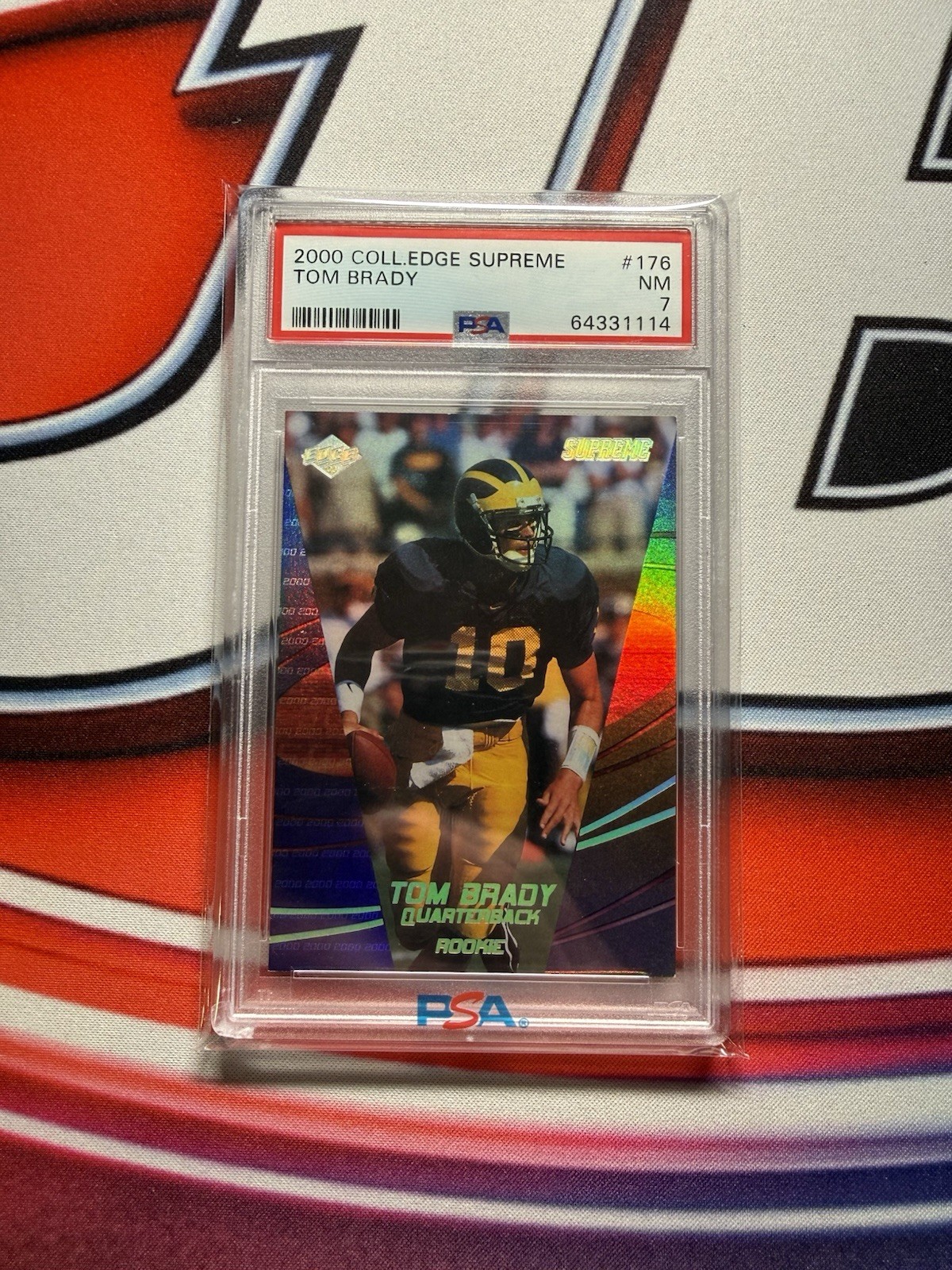 TOM BRADY 2000 COLLECTORS EDGE SUPREME /2000 #176 PSA 7