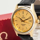 *NEAR MINT w/Case* Vintage OMEGA Seamaster COSMIC 2000 Cal.1012 AT Gold 38mm Men