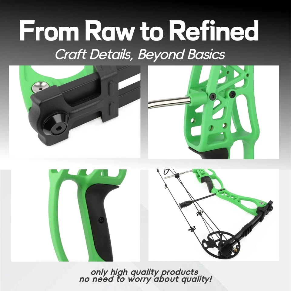 Archery 0-70lbs 33'' Compound Bow Set Arrow 320fps Let-off 80% Target Shooting - Image 4 of 4