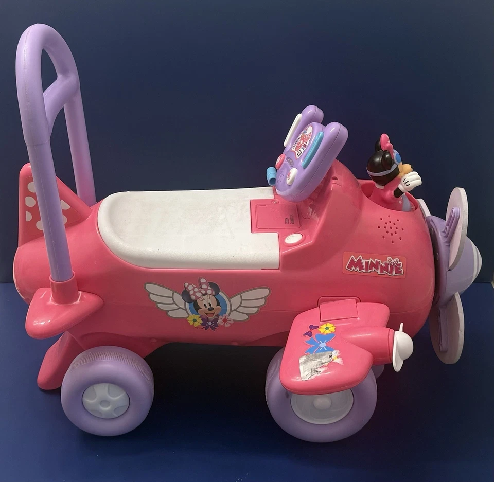 KIDDIELAND DISNEY MINNIE MOUSE ЕЗДИТЬ НА МУЗЫКАЛЬНЫЙ ОСВЕЩЕННЫЙ АКТИВНОСТИ САМОЛЕТ - Изображение 3 из 4