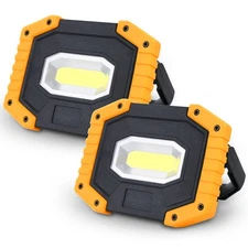 Rechargeable LED Work Light, 30W 2000LM Portable, Waterproof, 2 Pack