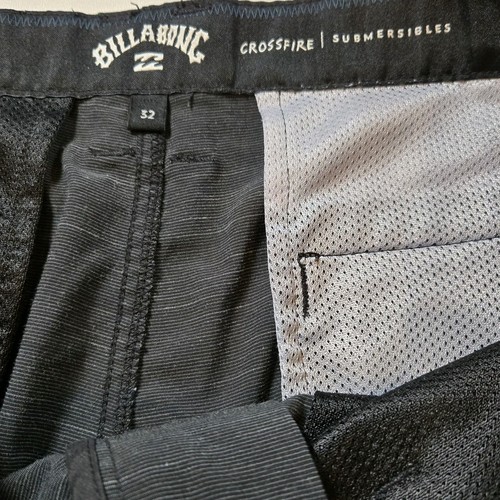 BillaBong Crossfire Shorts Mens 32 Black Submersibles Hybrid Swimtrunk Pockets E - Picture 3 of 8