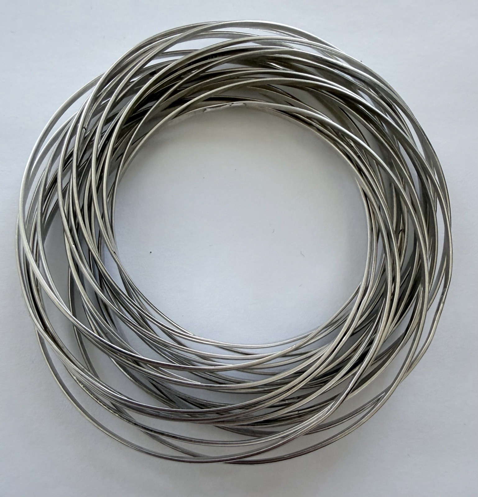 Sterling Silver Heavy Interlocking 21 BANGLES Bra… - image 6